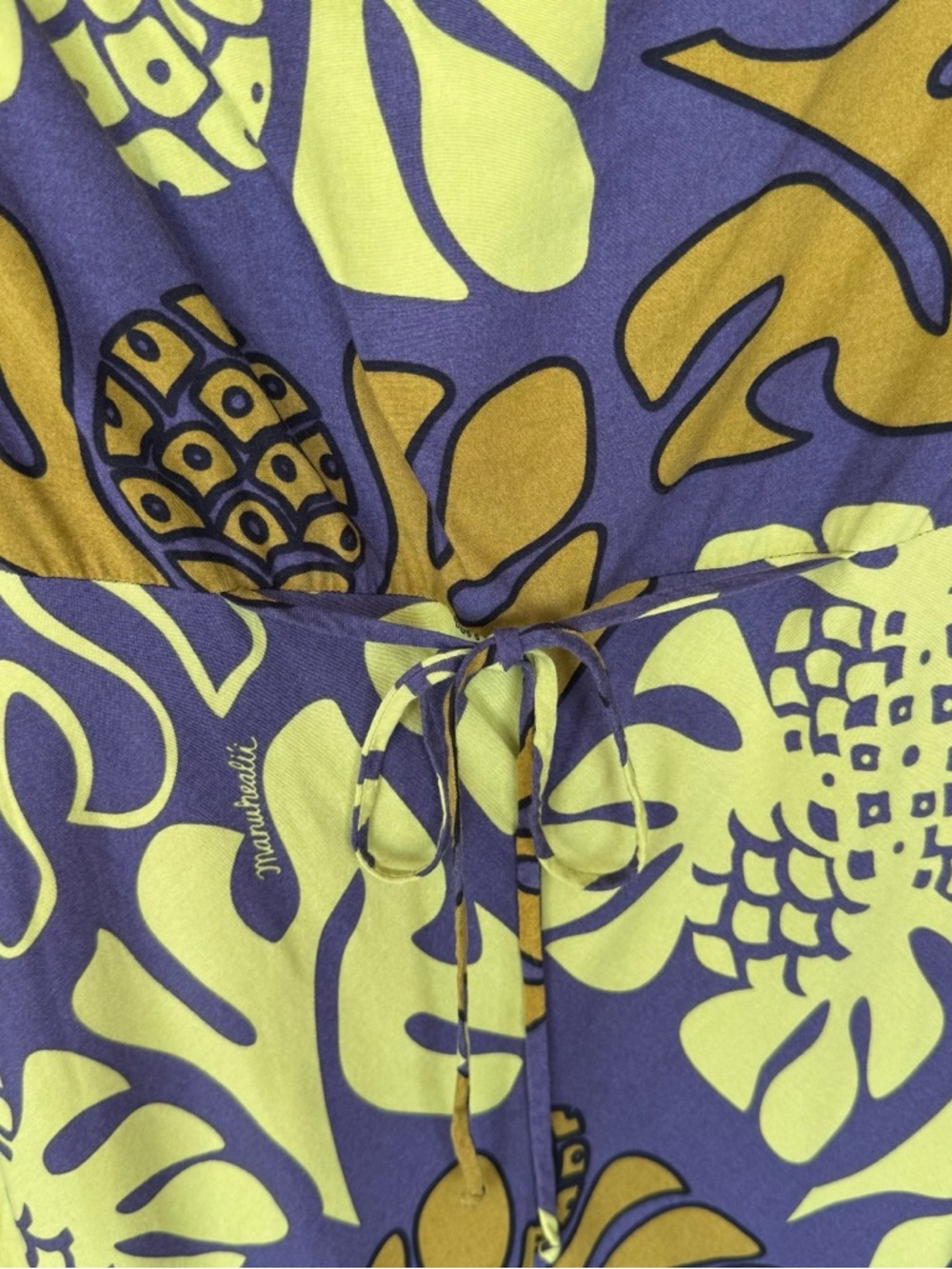 Manuhealii Juliet dress short rayon size Small Ulu quilt print - Picture 6 of 8